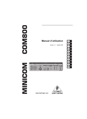 Behringer MINICOM COM800 Manuel D'utilisation