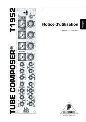 Behringer TUBE COMPOSER T1952 Notice D'utilisation