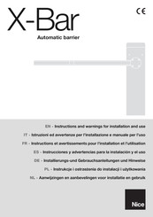 Nice X-Bar Instructions Et Avertissements Pour L'installation Et L'utilisation