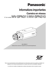 Panasonic WV-SPN310 Informations Importantes