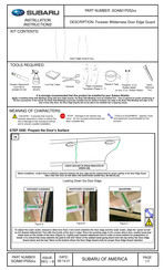 Subaru SOA801P052 Serie Instructions D'installation