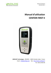 ANDILOG CENTOR FIRST II Manuel D'utilisation