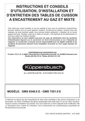 Kuppersbusch GMS 7551.0 E Instructions