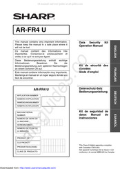 Sharp AR-FR4 U Mode D'emploi