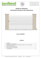 Jardimat Aluminium Portail SAMSON Guide De L'utilisateur