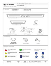Subaru E101SVA002 Instructions D'installation