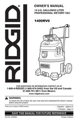 RIDGID 1400RV0 Mode D'emploi