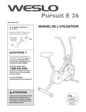 Weslo Pursuit E 26 Manuel De L'utilisateur