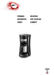 DeLonghi ICM15220 Mode D'emploi