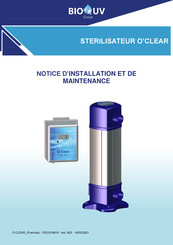 BIO UV O CLEAR Serie Notice D'installation Et De Maintenance