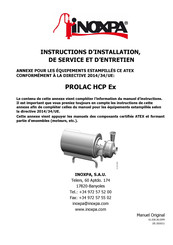 Inoxpa PROLAC HCP Ex Instructions D'installation, De Service Et D'entretien