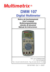 Multimetrix DMM 107 Notice De Fonctionnement