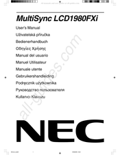 NEC MultiSync LCD1980FXi Manuel Utilisateur