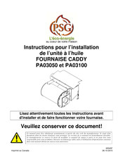 PSG PA03050 Instructions Pour L'installation