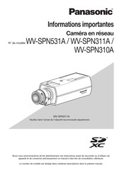 Panasonic WV-SPN310A Informations Importantes