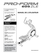 Pro-Form 605 ZLE Manuel De L'utilisateur