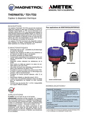 Ametek MAGNETROL Thermadel TD2 Mode D'emploi