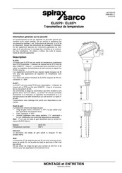 Spirax Sarco EL2270 Montage Et Entretien