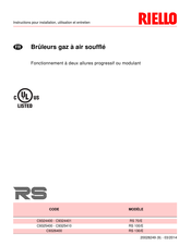 Riello RS 100/E Instructions Pour Installation, Utilisation Et Entretien