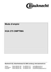 Bauknecht KGA 275 OMPTIMA Mode D'emploi