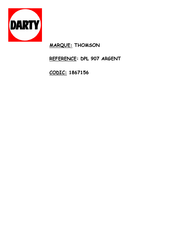 THOMSON DPL 907 Mode D'emploi