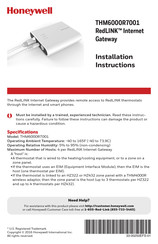 Honeywell RedLINK THM6000R7001 Instructions D'installation