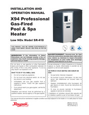 Rheem Raypak X94 Professional SR-410 Manuel D'installation Et D'utilisation