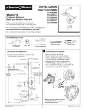 American Standard Studio S TU105502 Mode D'emploi