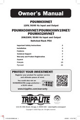 Tripp-Lite PDUMH30HV19NET Manuel Du Propriétaire