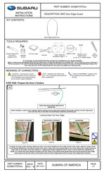 Subaru SOA801P070XX Instructions De Montage