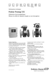 Endress+Hauser Proline Promag 55S Information Technique
