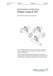 Endress+Hauser Proline t-mass A 150 Instructions Condensées
