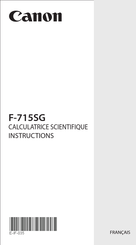 Canon F-715SG Instructions