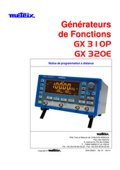 Metrix GX 310P Notice De Programmation