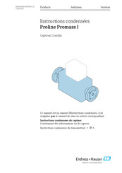 Endress+Hauser Proline Promass I Instructions Condensées