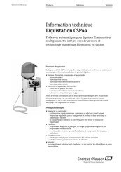 Endress+Hauser Liquistation CSP44 Information Technique