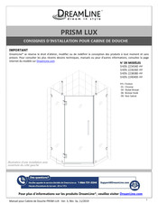 DreamLine PRISM LUX SHEN-2238380-04 Consignes D'installation