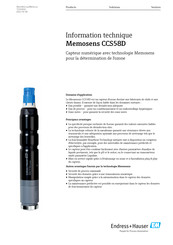 Endress+Hauser Memosens CCS58D Information Technique