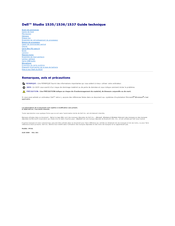 Dell Studio 1535 Guide Technique