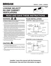 Broan LOSONE SELECT L2000L Mode D'emploi