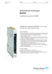 Endress+Hauser RLN22 Information Technique
