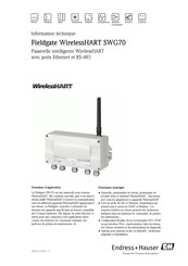 Endress+Hauser Fieldgate WirelessHART SWG70 Information Technique