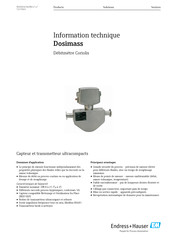 Endress+Hauser Dosimass Série Information Technique