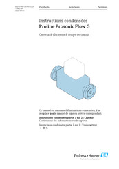Endress+Hauser Proline Prosonic Flow G Instructions Condensées