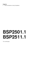 Gaggenau BSP2501 1 Serie Manuel D'utilisation Et Notice D'installation