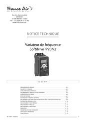 France Air Softdrive IP20 V2 Notice Technique