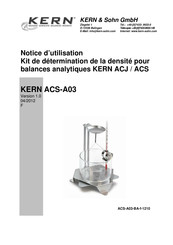KERN and SOHN ACS-A03 Notice D'utilisation