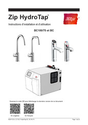 Zip HydroTap BC100/75 Instructions D'installation Et D'utilisation