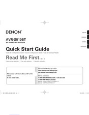 Denon AVR-S510BT Guide Rapide