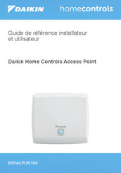 Daikin Home Controls EKRACPUR1PA Guide De Référence Installateur